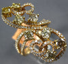 ESTATE LARGE 1.72CT WHITE & FANCY YELLOW DIAMOND 18K ROSE GOLD FLOWER HEART RING