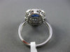 ESTATE WIDE 2.54CT DIAMOND & SAPPHIRE 18K WHITE GOLD DOUBLE HALO ENGAGEMENT RING