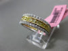 ESTATE WIDE .87CT WHITE & YELLOW DIAMOND 18KT TWO TONE GOLD CLASSIC WEDDING RING