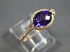 ESTATE 1.28CT DIAMOND & AAA AMETHYST 14KT ROSE GOLD SEMI ETERNITY FILIGREE RING