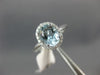 ESTATE 1.22CT DIAMOND & AAA OVAL AQUAMARINE 14KT WHITE GOLD HALO ENGAGEMENT RING