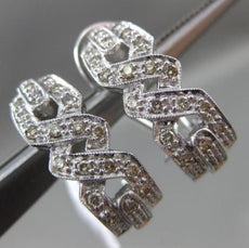 ESTATE .40CT DIAMOND 14KT WHITE GOLD FILIGREE INFINITY MILGRAIN CLIP ON EARRINGS