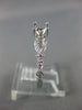 ESTATE .14CT DIAMOND 14KT WHITE GOLD 3D FLOWER LEAF SEMI MOUNT ENGAGEMENT RING