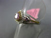 ESTATE GIA .79CT DIAMOND 18KT TRI COLOR GOLD 3D PEAR SHAPE HALO ENGAGEMENT RING