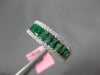 ESTATE WIDE 1.75CT DIAMOND & AAA EMERALD 18K WHITE GOLD WEDDING ANNIVERSARY RING
