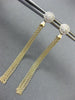 ESTATE LONG .26CT DIAMOND 14K YELLOW GOLD 3D CLUSTER CHANDELIER HANGING EARRINGS