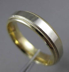 ESTATE 14KT YELLOW GOLD CLASSIC MILGRAIN HANDCRAFTED WEDDING BAND RING 5mm 23190