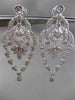 ESTATE LARGE 1.50CT DIAMOND 14KT WHITE GOLD CHANDELIER FILIGREE CLIP ON EARRINGS