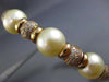 ESTATE LARGE .70CT DIAMOND & AAA SOUTH SEA PEARL 14KT ROSE GOLD BANGLE BRACELET