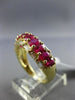 ESTATE WIDE 2.88CT BAGUETTE DIAMOND & AAA OVAL RUBY 18K YELLOW GOLD 3D WAVE RING