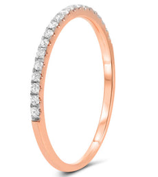 ESTATE .15CT DIAMOND 14KT ROSE GOLD 3D SEMI ETERNITY WEDDING ANNIVERSARY RING