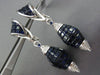 ESTATE LARGE 34.30CT DIAMOND & AAA SAPPHIRE 18KT WHITE GOLD 3D HANGING EARRINGS