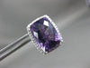 ESTATE LARGE 3.37CT DIAMOND & AMETHYST 14KT WHITE GOLD RECTANGULAR STUD EARRINGS