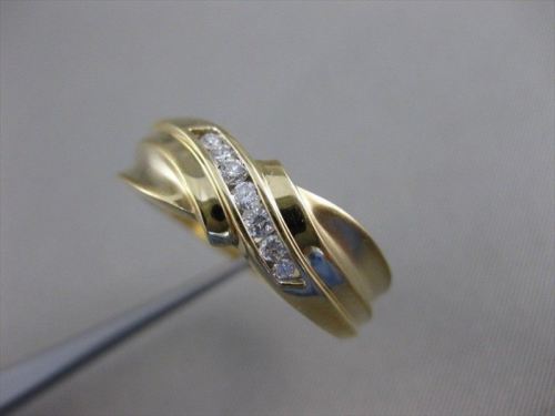 ESTATE 7 DIAMOND 14K YELLOW GOLD MENS CHANNEL TWIST WEDDING RING 7MM 10.0 #17426
