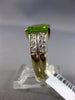 ESTATE WIDE 2.87CT DIAMOND & AAA SQUARE PERIDOT 14KT YELLOW GOLD ENGAGEMENT RING