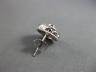 ESTATE LARGE .60CT DIAMOND 14K WHITE GOLD ROUND SOLITAIRE HALO FILIGREE EARRINGS