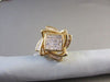 ESTATE LARGE 3.60CT DIAMOND 14KT YELLOW GOLD SQUARE FLOWER CLIP ON EARRINGS