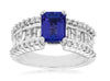 ESTATE 2.65CT DIAMOND & AAA TANZANITE 14KT WHITE GOLD 3D CLASSIC ENGAGEMENT RING