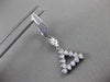 ESTATE .96CT DIAMOND 14KT WHITE GOLD 3D OPEN TRIANGULAR FLOATING DROP EARRINGS