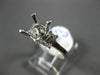 ESTATE .64CT DIAMOND 14KT WHITE GOLD 3D THREE STONE SEMI MOUNT ENGAGEMENT RING