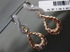 ESTATE LARGE 1.1CT DIAMOND 14KT WHITE & ROSE GOLD 3D LOVE KNOT HANGING EARRINGS