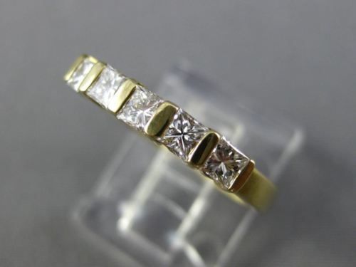 ESTATE .62CT PRINCESS DIAMOND 14KT YELLOW GOLD 3D 5 STONE ANNIVERSARY RING #2592