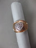 ANTIQUE WIDE .20CT DIAMOND 14KT WHITE & ROSE GOLD HEART ITALIAN ETOILE FUN RING