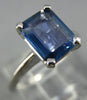 ESTATE 1.50CT AAA SAPPHIRE 14KT WHITE GOLD EMERALD CUT SOLITAIRE ENGAGEMENT RING