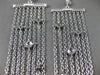 ESTATE LARGE .80CT DIAMOND 14K WHITE GOLD BY THE YARD MULTI ROW HANGING EARRINGS