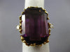 ESTATE EXTRA LARGE 60.20CT DIAMOND & AAA AMETHYST 14KT TWO TONE GOLD 3D FUN RING