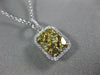 ESTATE .91CT WHITE & FANCY YELLOW DIAMOND 18KT TWO TONE GOLD 3D CLUSTER PENDANT