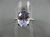 ESTATE LARGE 3.84CT DIAMOND & LIGHT AMETHYST 14KT WHITE GOLD HALO SOLITAIRE RING