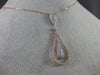 ESTATE LARGE 1.0CT DIAMOND 14KT WHITE & ROSE GOLD PEAR SHAPE TEAR DROP PENDANT