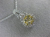 .62CT WHITE & FANCY YELLOW DIAMOND 18K TWO TONE GOLD 3D ROUND TRIANGULAR PENDANT