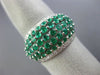 WIDE 1.71CT DIAMOND & AAA COLOMBIAN EMERALD 18KT WHITE GOLD 3D ANNIVERSARY RING