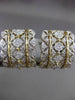 ESTATE LARGE .95CT DIAMOND 14K WHITE & YELLOW GOLD 3D FILIGREE CLIP ON EARRINGS