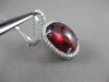 ESTATE LARGE 12.1CT DIAMOND & AAA CABOCHON RHODOLITE 18K WHITE GOLD HALO PENDANT