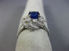 WIDE 1.92CT DIAMOND & AAA SAPPHIRE 14KT WHITE GOLD FLOWER HALO ENGAGEMENT RING