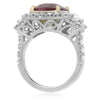 GIA CERTIFIED 9.58CT DIAMOND & AAA RUBY 18K YELLOW GOLD PLATINUM ENGAGEMENT RING