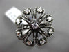 ANTIQUE LARGE 1.14CT DIAMOND 18KT WHITE & BLACK GOLD ETOILE FLOWER FUN RING