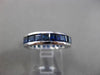 ESTATE WIDE 2.20CT AAA SAPPHIRE 14KT WHITE GOLD ETERNITY RING BAND 4mm #2449
