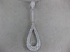 ESTATE LARGE 1.60CT DIAMOND 18K WHITE GOLD 3D CLASSIC TEAR DROP FLOATING PENDANT