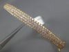 ESTATE WIDE 2.32CT DIAMOND 18KT ROSE GOLD CLASSIC MULTI ROW PAVE BANGLE BRACELET