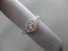 ESTATE .58CT ROUND DIAMOND 18KT WHITE GOLD DOUBLE HALO ENGAGEMENT PROMISE RING