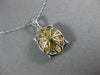 ESTATE .85CT WHITE & FANCY YELLOW DIAMOND 14KT TRI COLOR GOLD 3D FLOWER PENDANT