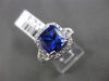 ESTATE 3.55CT DIAMOND & TANZANITE 18KT WHITE GOLD 3D SQUARE HALO ENGAGEMENT RING