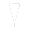 ESTATE .13CT ROUND DIAMOND 14KT WHITE GOLD CLASSIC 3D PAVE CIRCULAR BAR NECKLACE