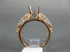 ESTATE .36CT DIAMOND 14KT ROSE GOLD 3D OPEN FILIGREE SEMI MOUNT ENGAGEMENT RING