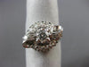 ANTIQUE WIDE .60CT DIAMOND 14KT WHITE GOLD 3D FILIGREE BOW ENGAGEMENT RING #5326