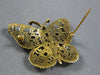 ANTIQUE LARGE 1.26CT AAA GARNET & PEARL 14KT YELLOW GOLD 3D BUTTERFLY BROOCH PIN